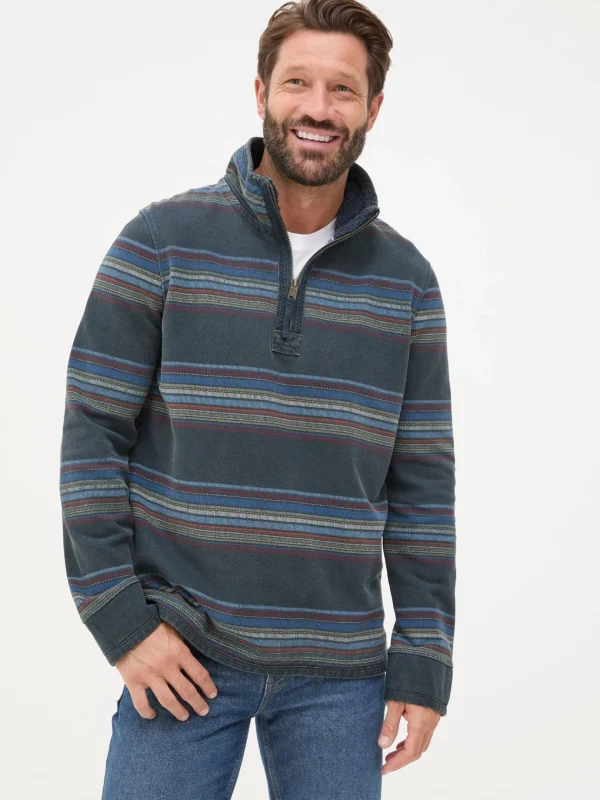 Airlie Blue Stripe Panel Sweatshirt