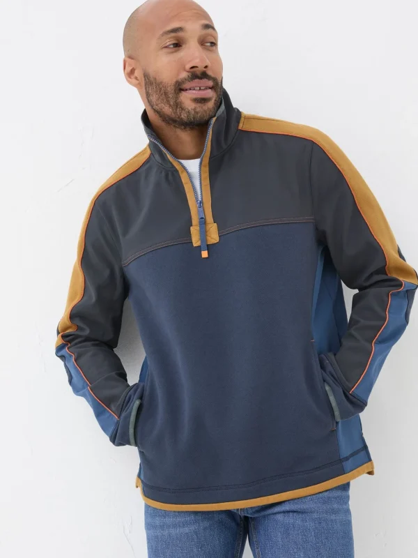 Airlie Navy Blue Panel Sweatshirt