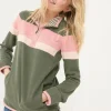 Airlie Olive & Pink Striped Sweat Top