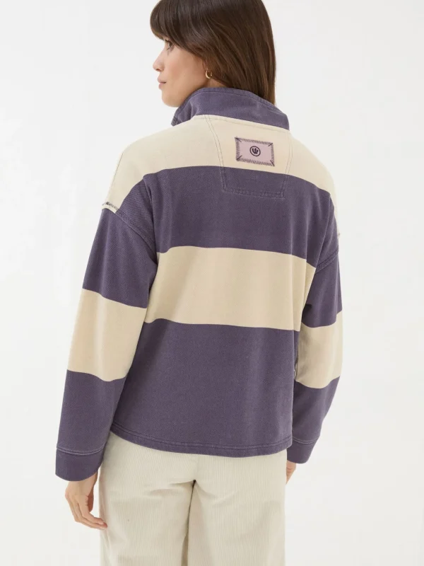 Airlie Purple Striped Relaxed Sweat Top