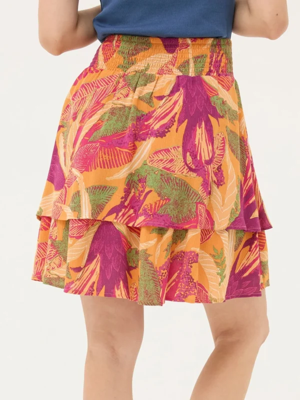 Ali Orange Tropical Floral Skirt