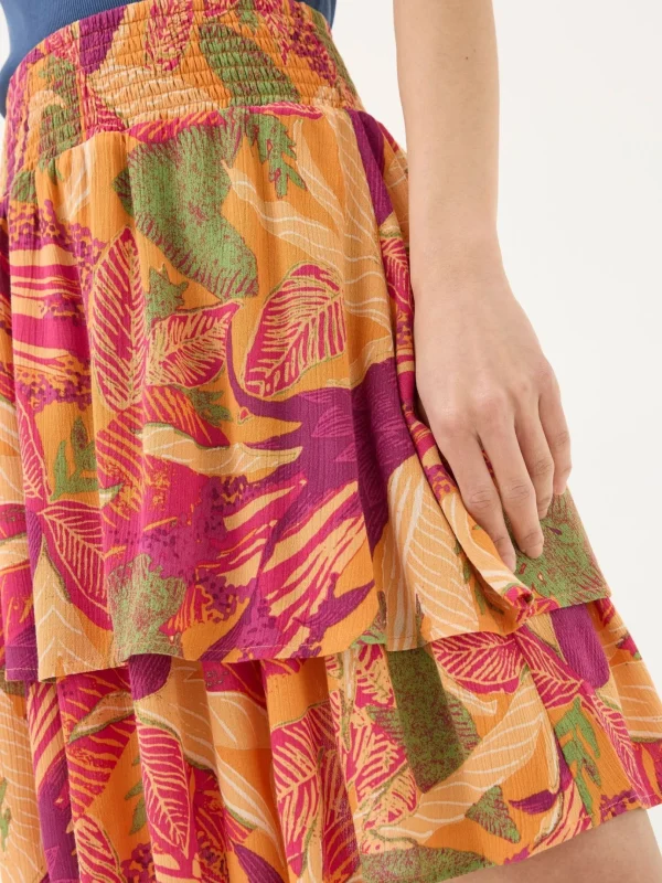 Ali Orange Tropical Floral Skirt