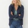 Amy Blue Navy Zip Through Hoodie