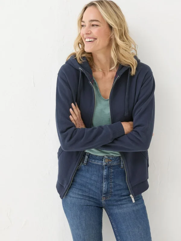 Amy Blue Navy Zip Through Hoodie