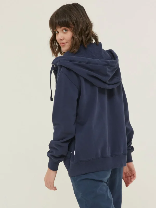 Amy Dark Blue Zip Through Hoodie