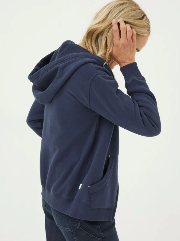 Amy Navy Blue Zip Through Hoodie