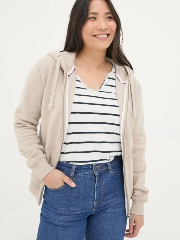 Amy Oatmeal Zip Through Hoodie