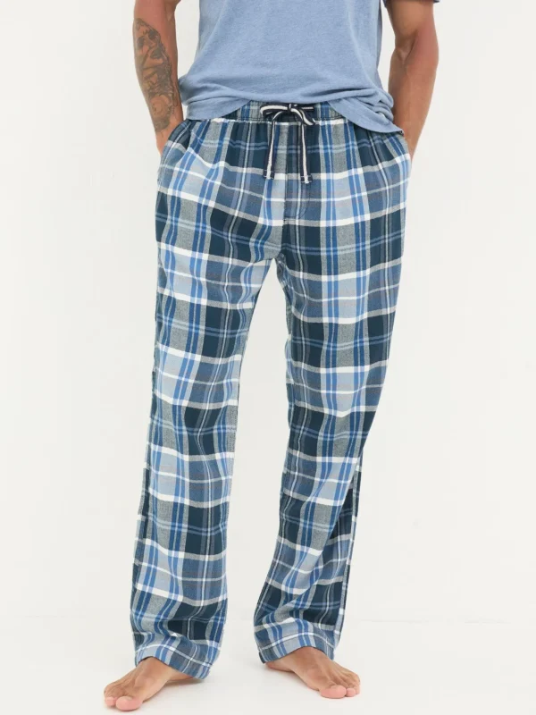 Anglesey Light Blue Check Pyjama Bottoms