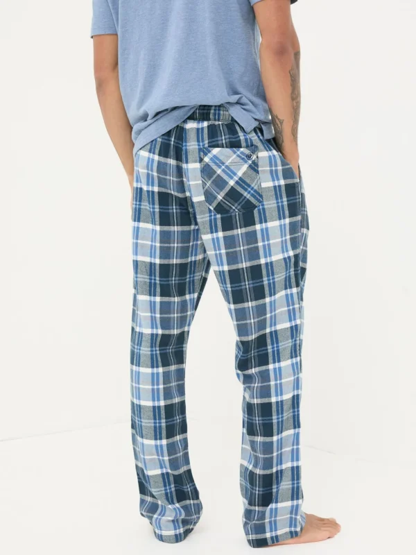 Anglesey Light Blue Check Pyjama Bottoms