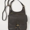 Anna Black Oiled Leather Crossbody Bag