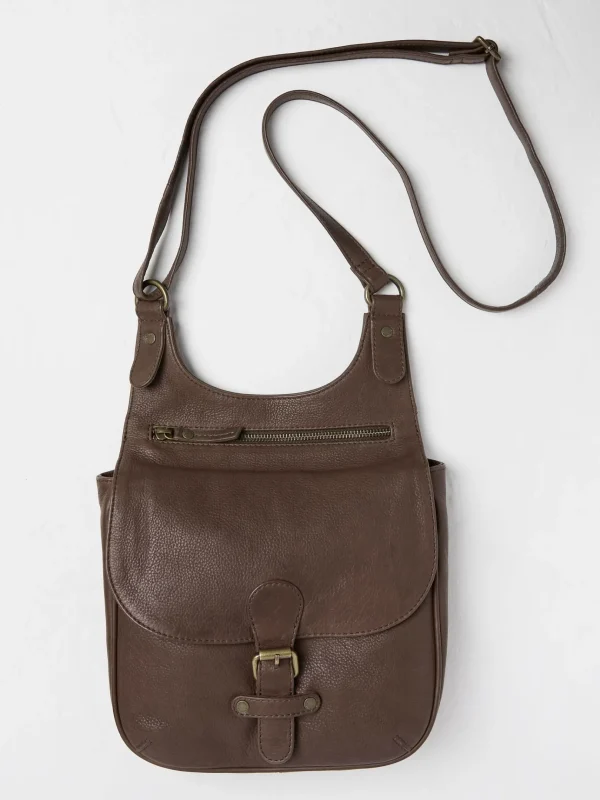 Anna Brown Oiled Leather Crossbody Bag