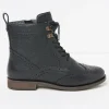 Anwen Black Brogue Ankle Boots