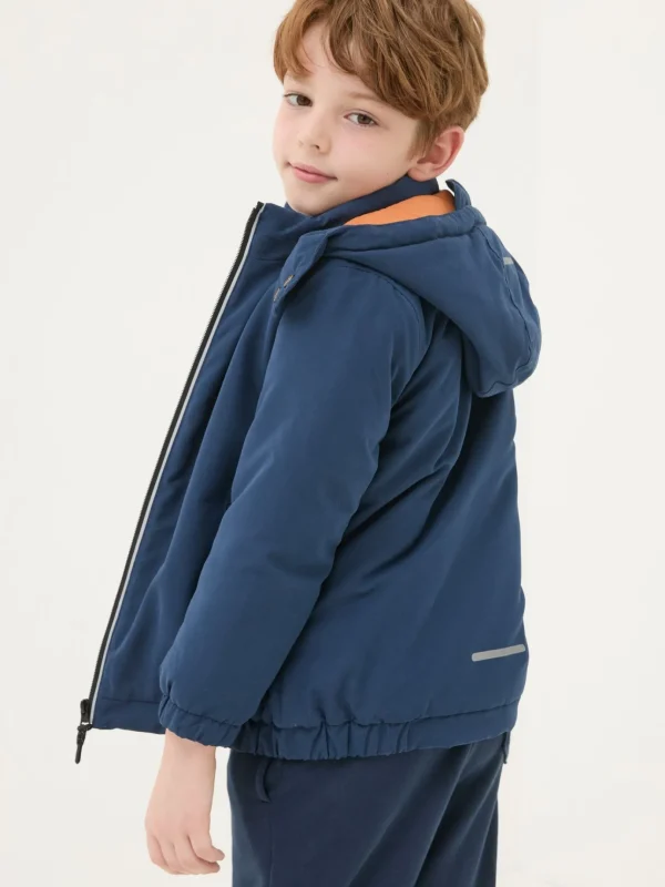 Archie Navy Blue Hooded Padded Jacket