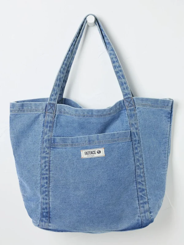 Astrid Blue Pocket Tote Bag