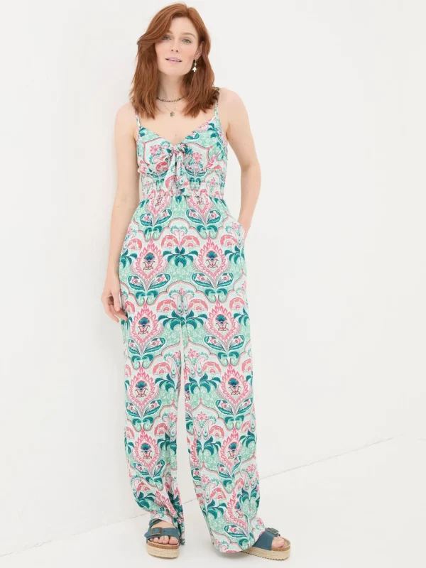 Aurora Green Mirrored Paisley Jumpsuit