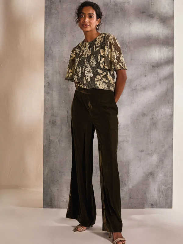 Ava Brown Velvet Trousers