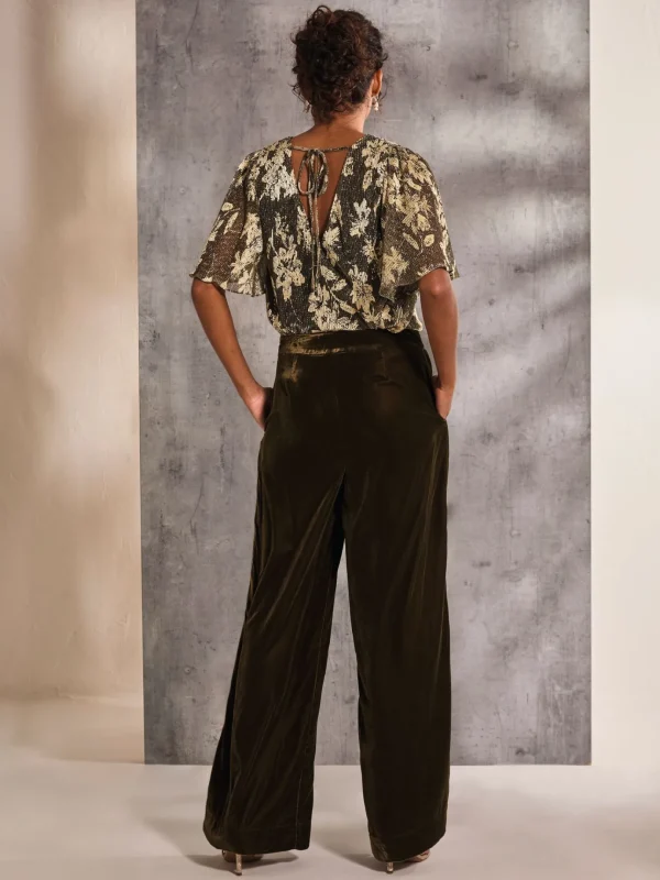 Ava Brown Velvet Trousers