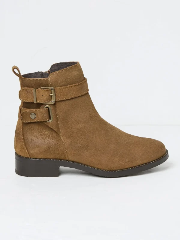 Avery Tan Brown Buckle Boots