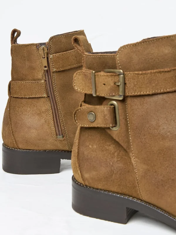 Avery Tan Brown Buckle Boots