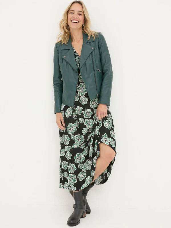 Bethany Green Quilted Biker Jacket