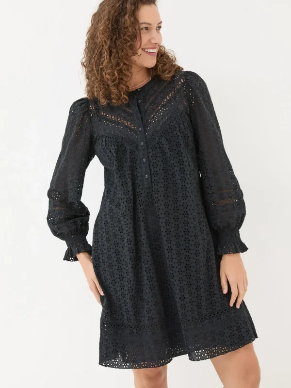 Black 100% Cotton Brody Detail Dress