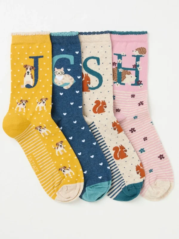 Black 1 Pack Alphabet Socks