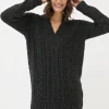 Black Alicia V-Neck Tunic