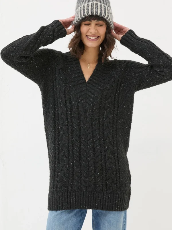 Black Alicia V-Neck Tunic