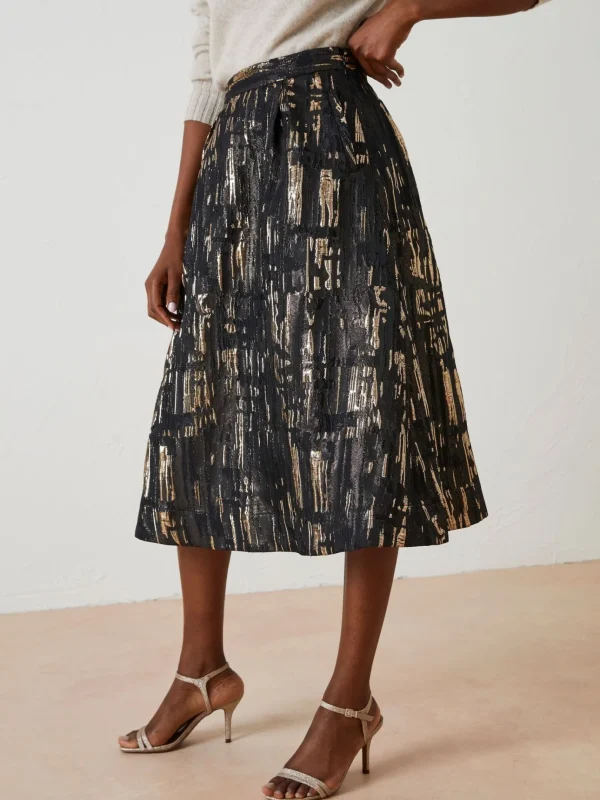 Black Cleo Jacquard Skirt