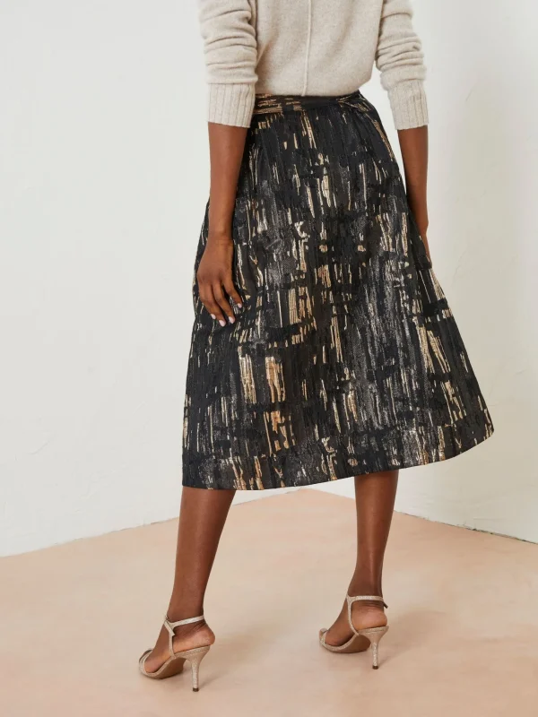 Black Cleo Jacquard Skirt