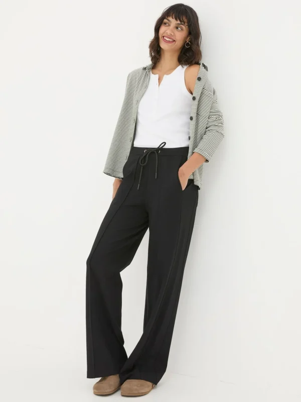 Black Ely Wide Leg Trousers