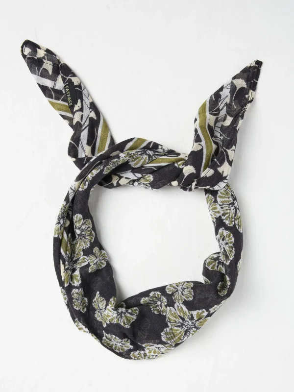 Black Floral Hair Scarf