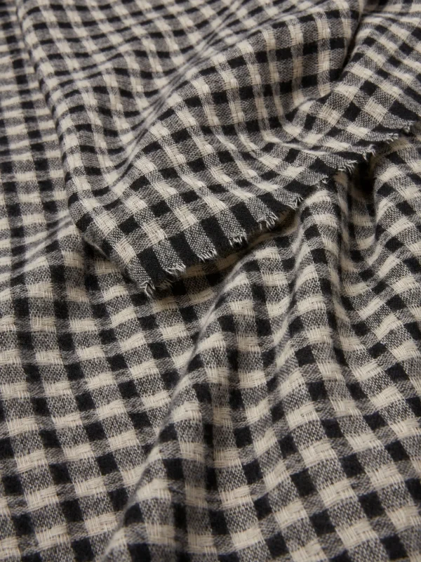 Black Gingham Check Scarf