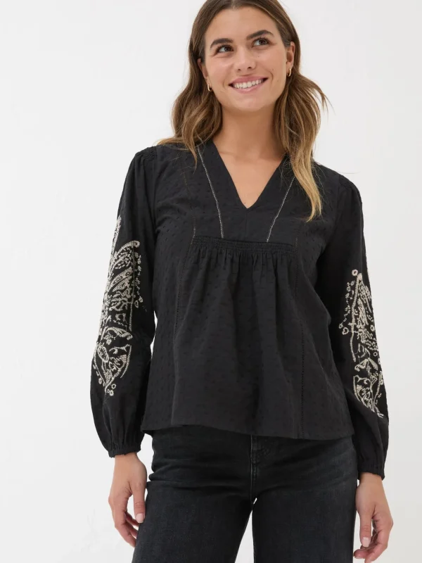 Black Lara Detail Blouse