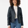 Black Leather Bethany Biker Jacket