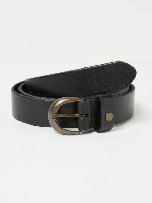 Black Leather Jean Belt