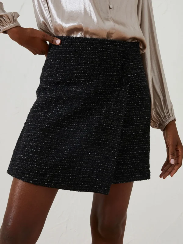 Black Lily Metallic Skirt