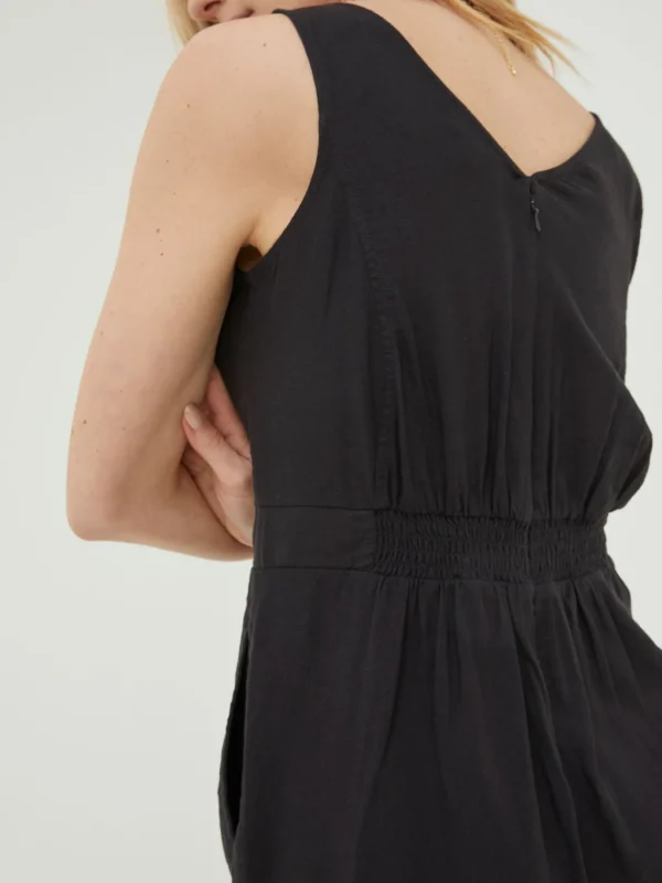 Black Linen Blend Aderyn Jumpsuit