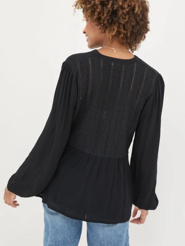 Black Lou Embroidered Blouse