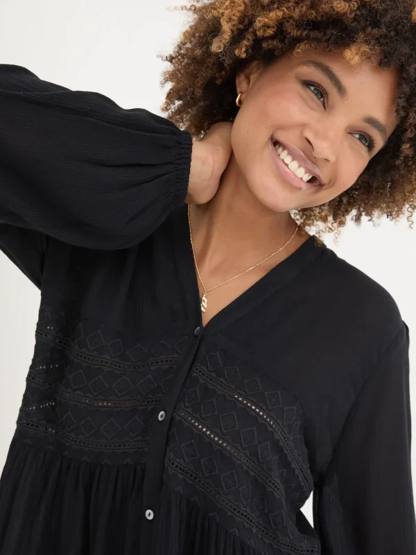 Black Lou Embroidered Blouse