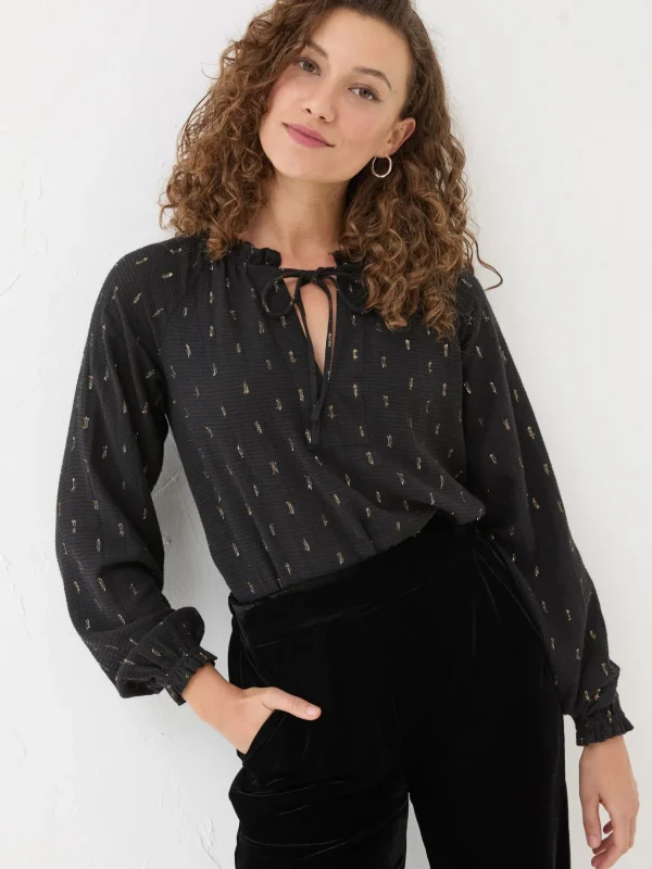 Black Metallic Blouse