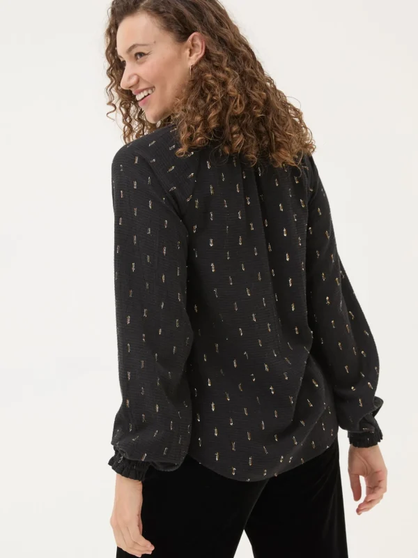 Black Metallic Blouse