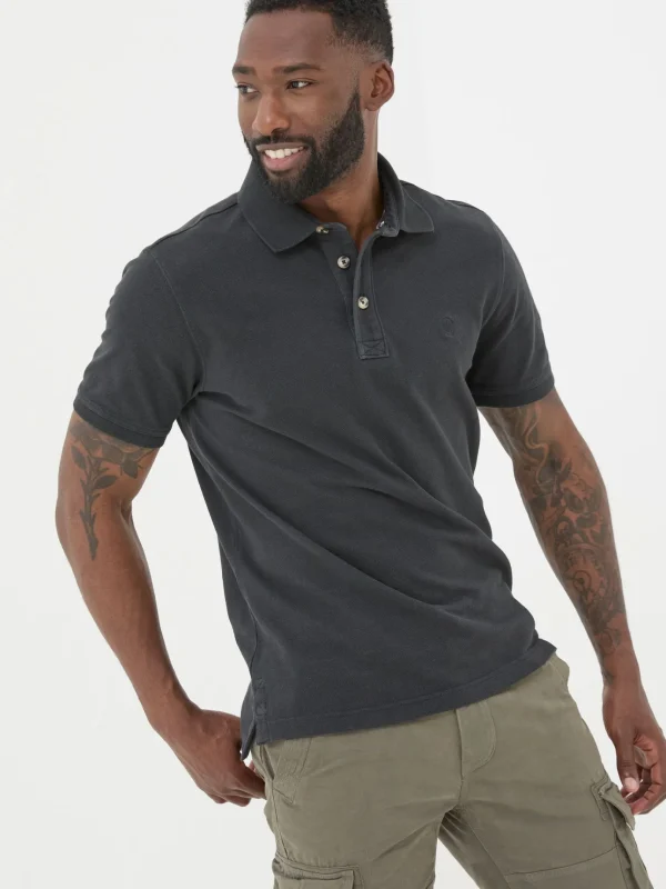 Black Pique Polo Shirt