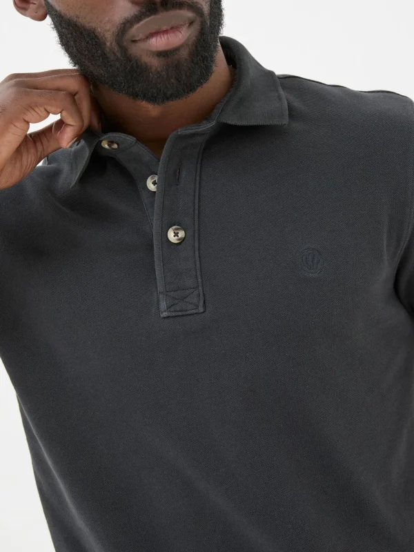 Black Pique Polo Shirt