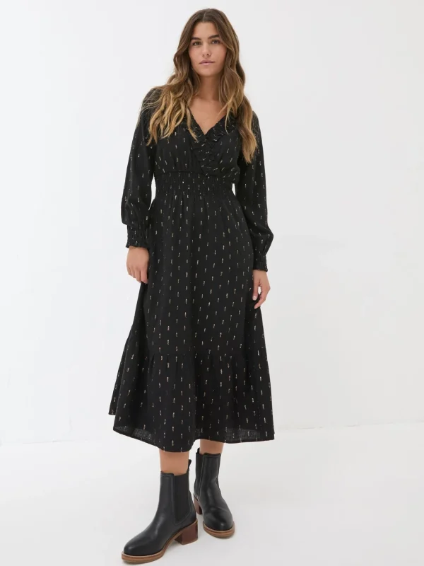 Black Rosie Midi Dress