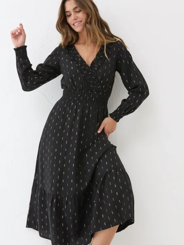 Black Rosie Midi Dress