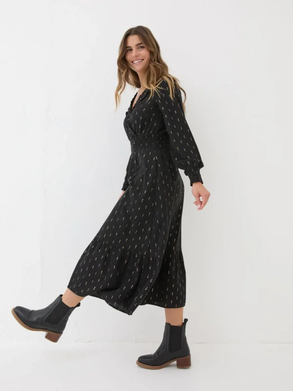 Black Rosie Midi Dress