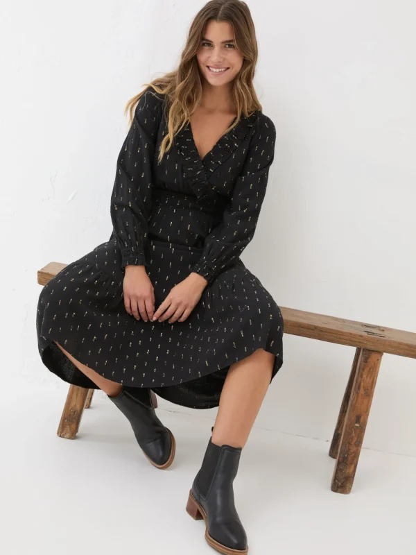 Black Rosie Midi Dress