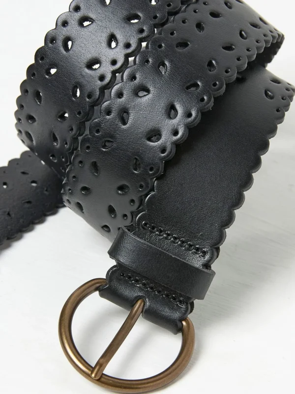 Black Scalloped Jean Belt