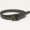 Black Skinny Embossed Belt